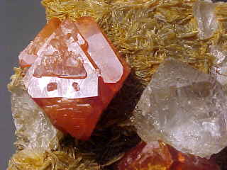 Scheelite with Fluorite on Muscovite